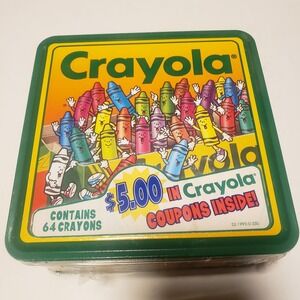 Vintage 1995 Crayola Collector Tin with 64 Crayons Factory Sealed